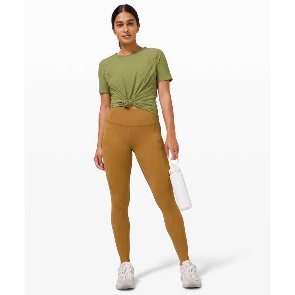 Lululemon Fast Free High Rise Tight 28" Spiced Bronze Leggings Pockets Womens 8